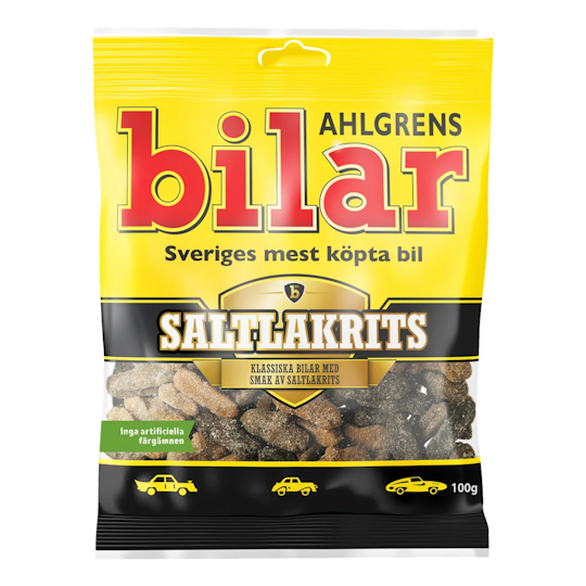 Ahlgrens Bilar Saltlakrits 100g